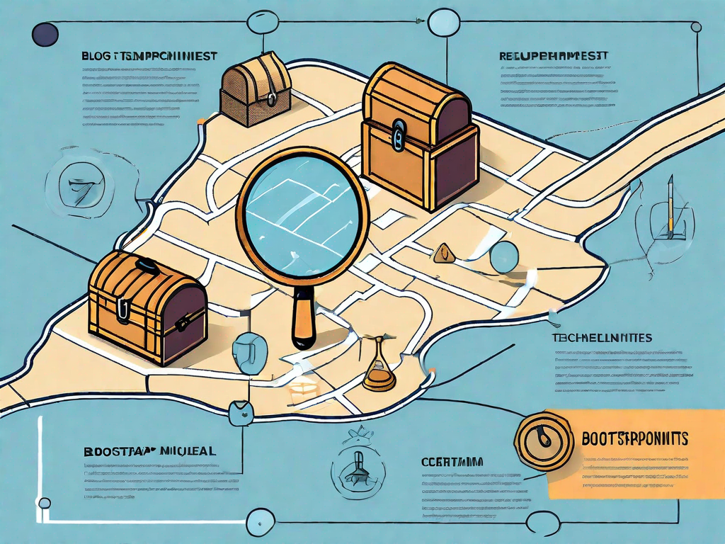 A road map with various checkpoints