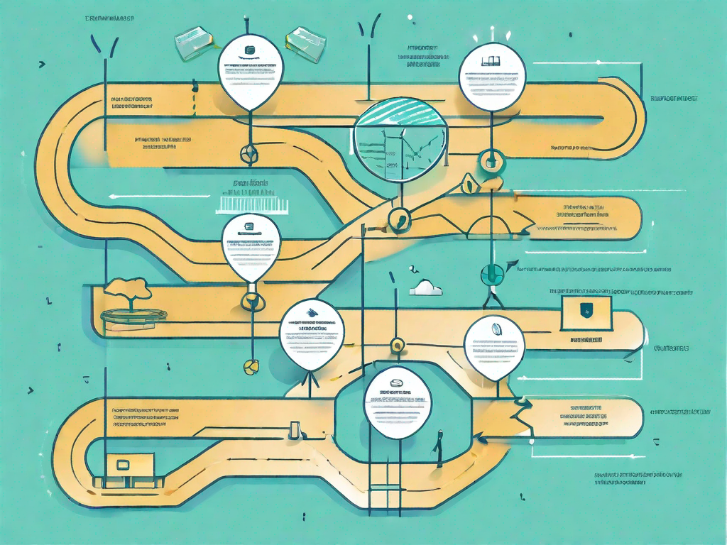 A journey map with various checkpoints