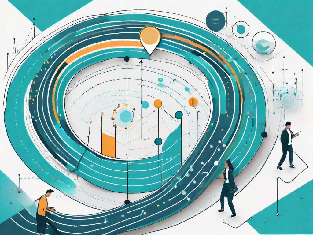 A winding path representing the customer journey