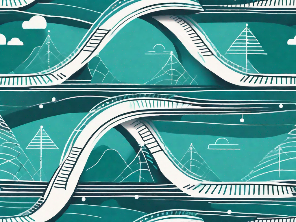 A dna helix morphing into a path or road