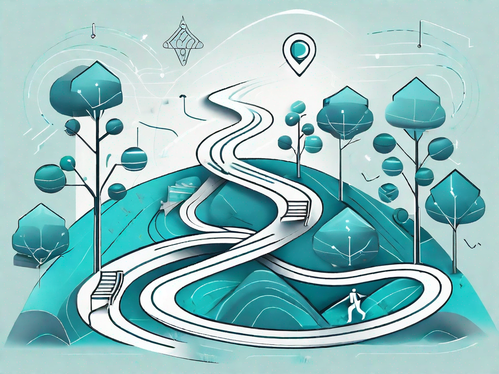 A winding path representing the customer journey