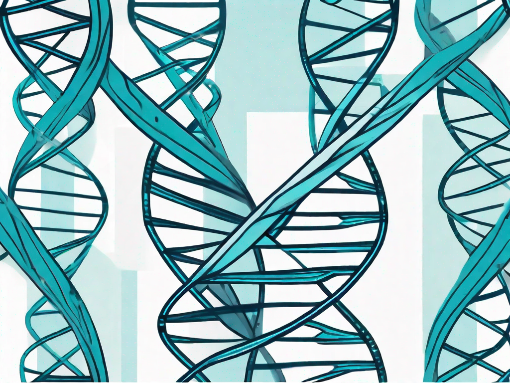 A symbolic dna strand transforming into a complex map