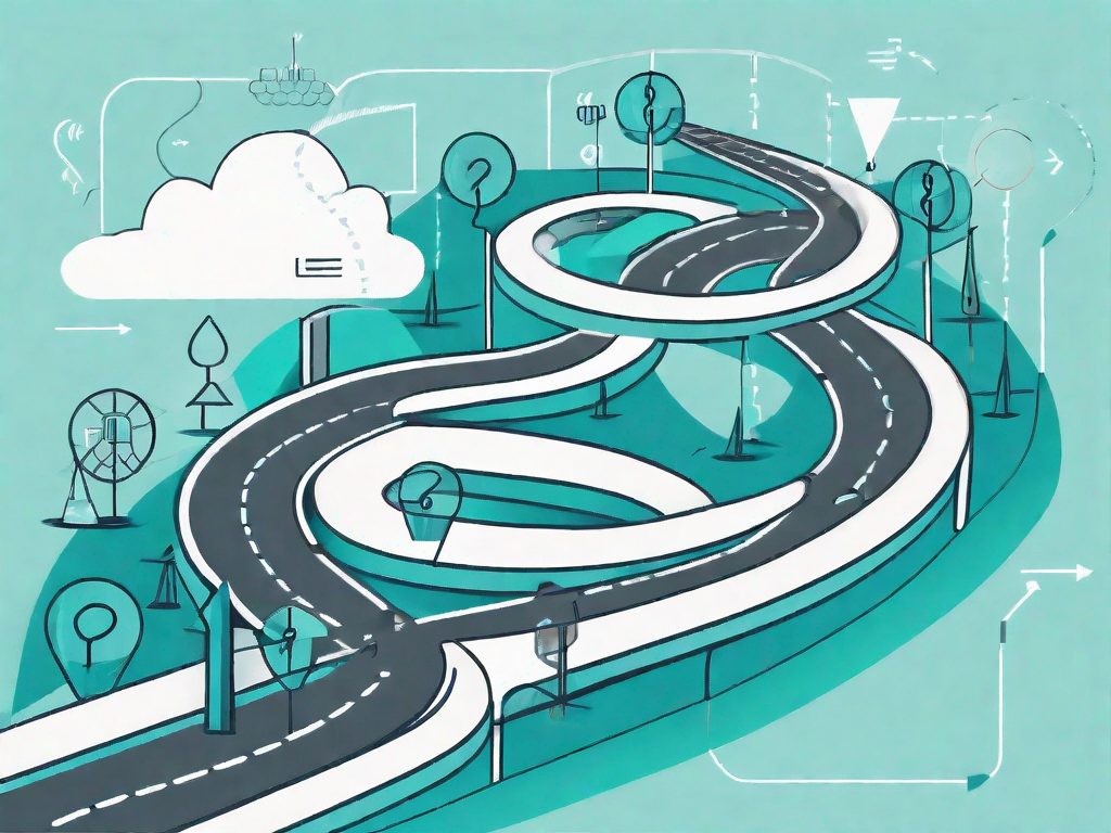 A winding path representing the customer journey