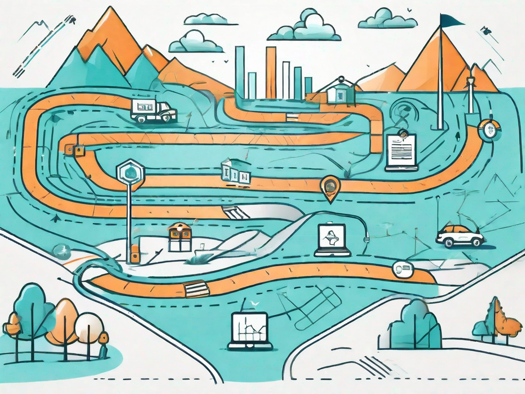 A road map with multiple paths symbolizing the customer journey