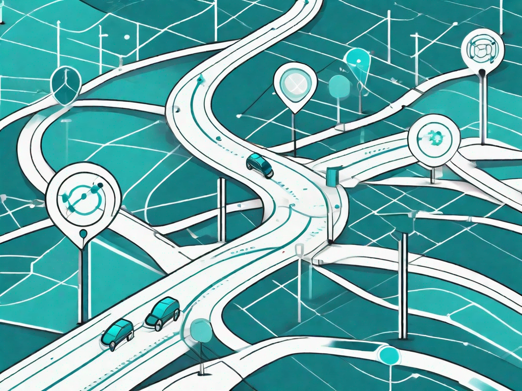 A roadmap of a customer journey with various checkpoints