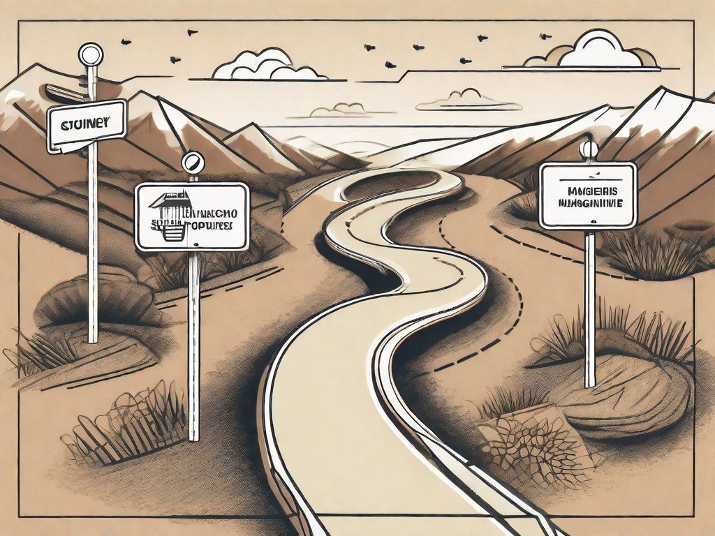 A winding path representing the customer journey