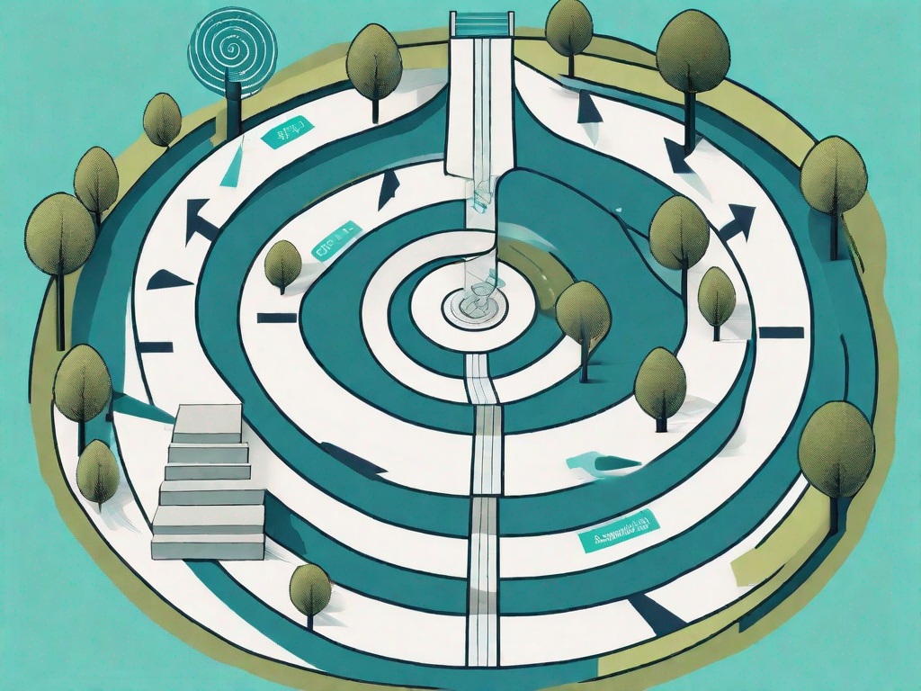 A winding path representing the customer journey