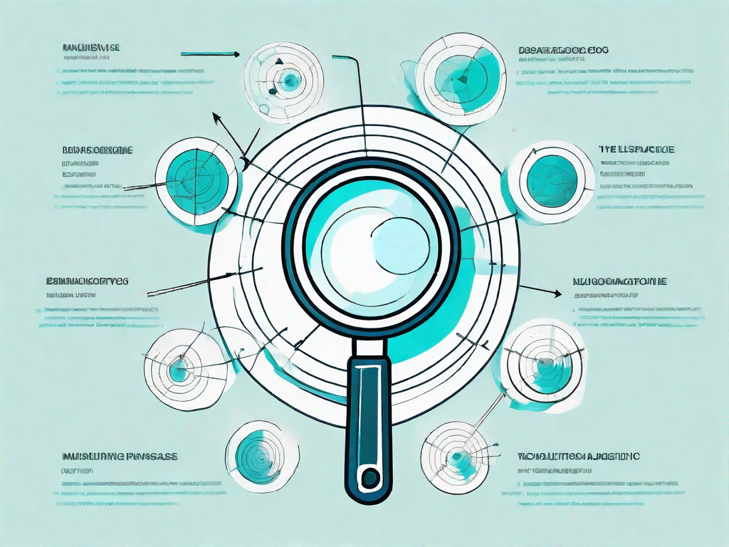 A magnifying glass highlighting a use case model diagram