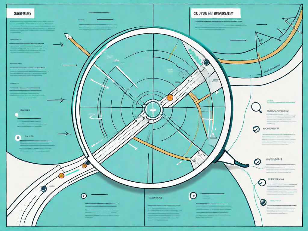 A roadmap with various stops marked as different customer stages