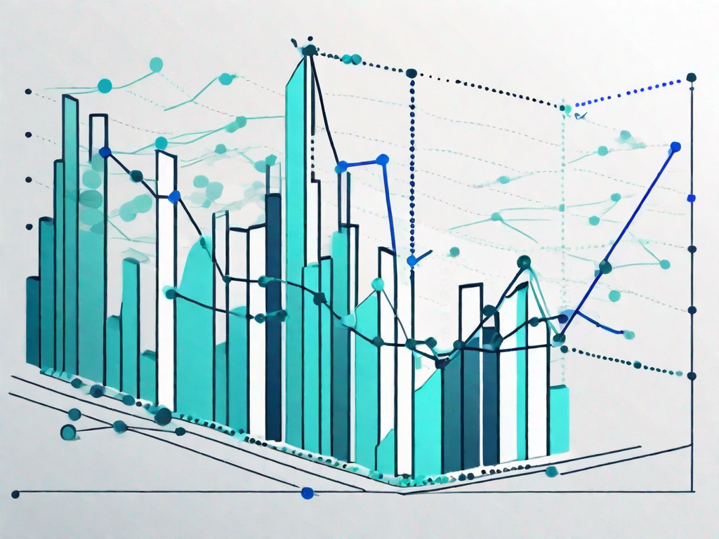 A graph with trend lines and clusters of data points