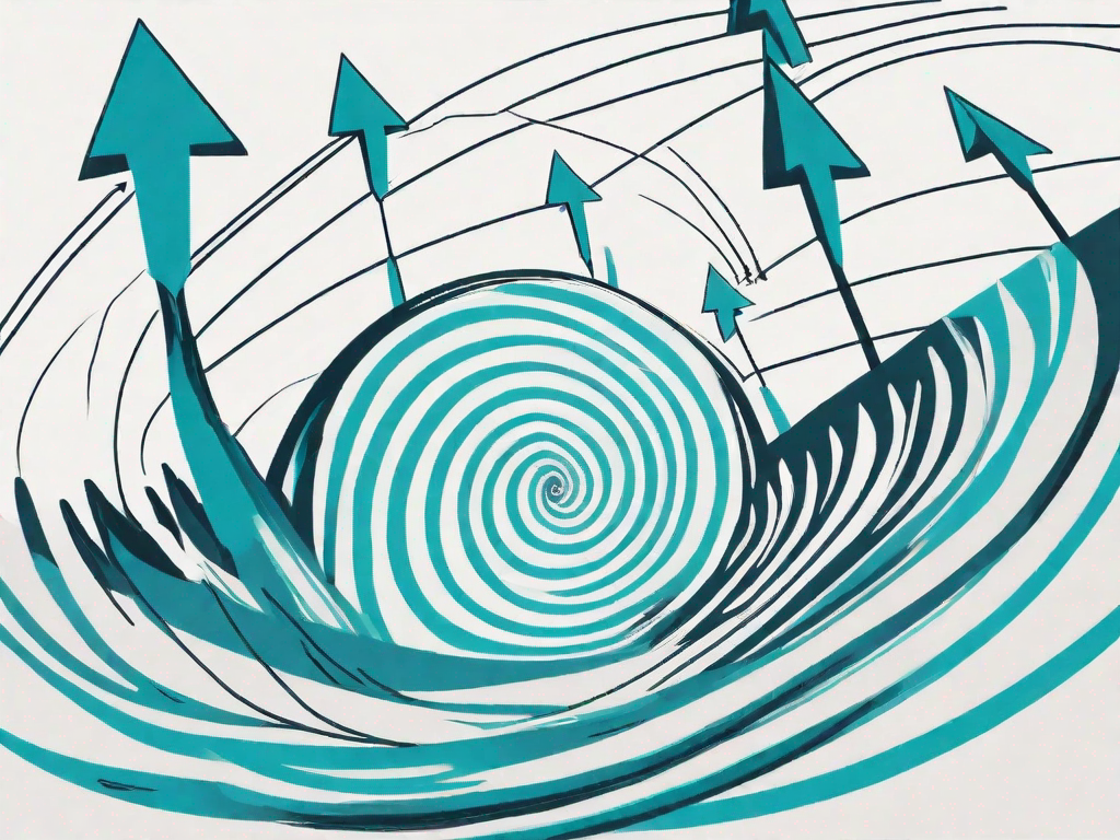 Five distinct forces (depicted as arrows or waves) converging towards a target symbol