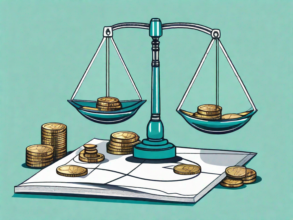 A balanced scale with coins on one side representing cost and a magnifying glass over a map on the other side representing strategic positioning