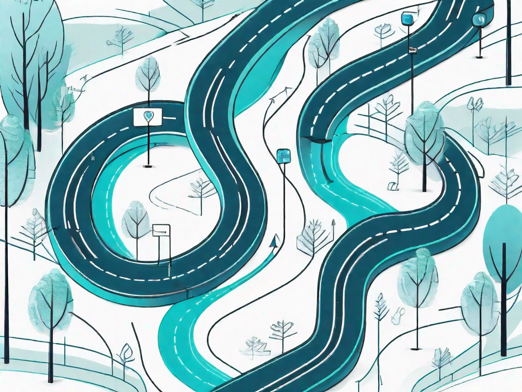 A winding path representing the customer journey