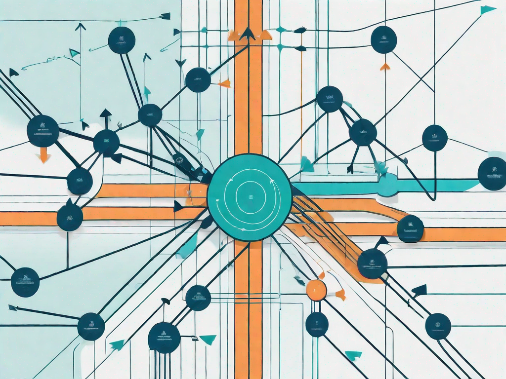 A complex network of interconnected nodes