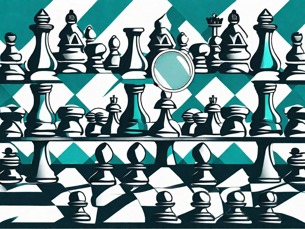 A chessboard with different chess pieces