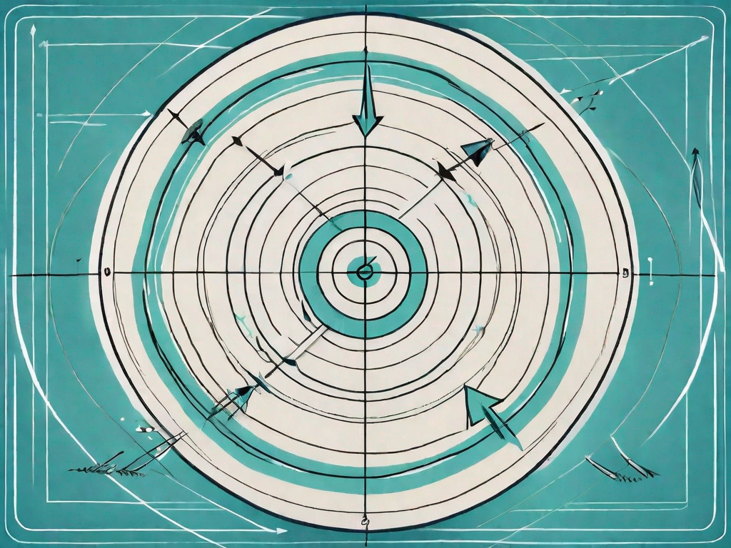 A target board with four quadrants