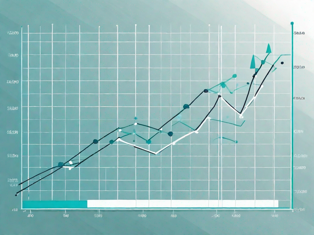 A graph with a rising trend line indicating increased sales targets