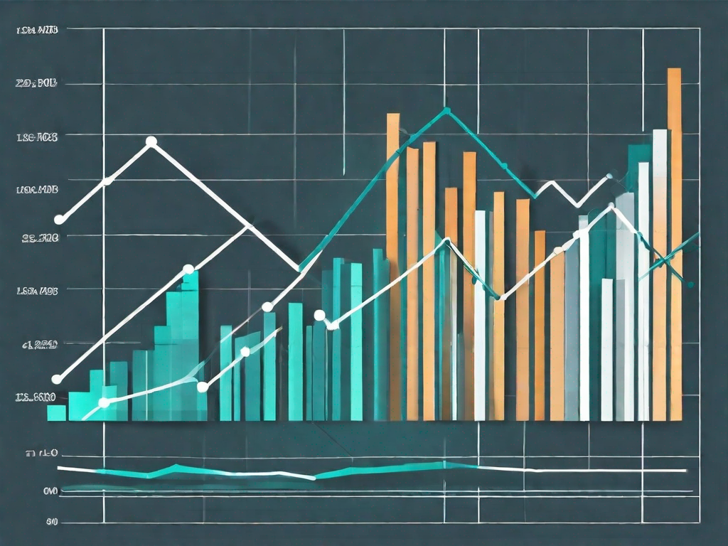 A product strategically placed on a graph depicting a positive upward trend