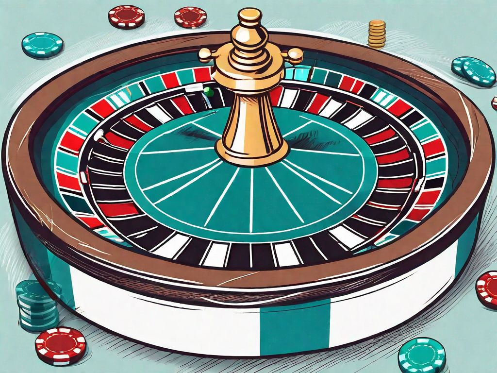 A roulette wheel and casino chips being transformed into a strategic planning board