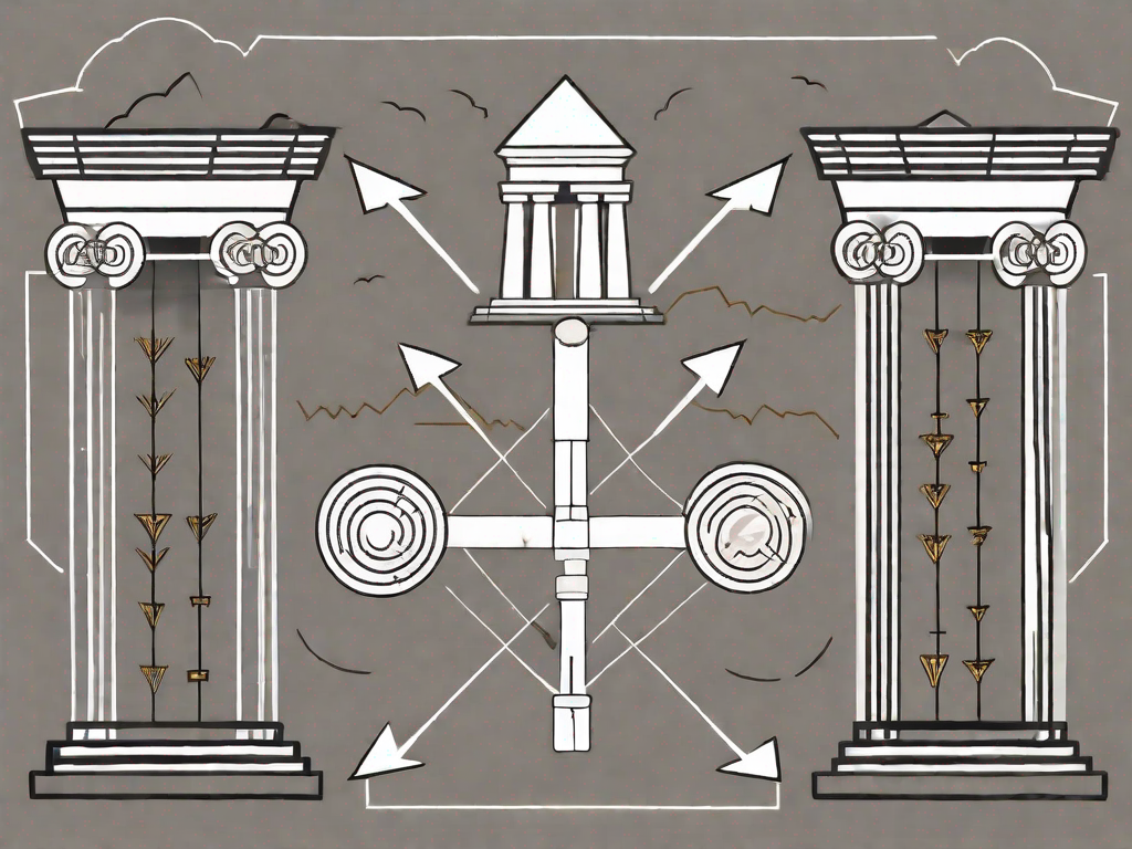 Four interconnected pillars representing the swot analysis (strengths