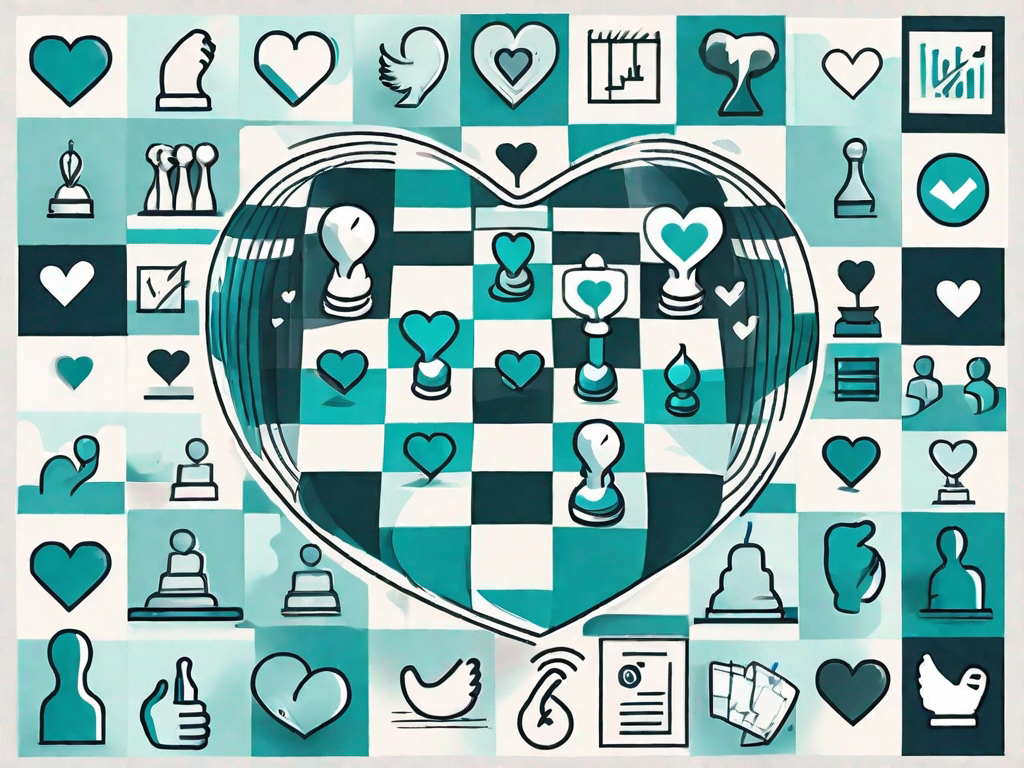 Various social media icons like a heart