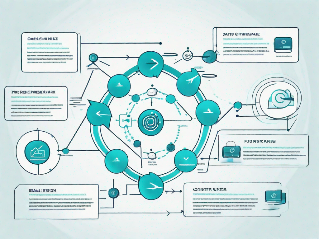 A data flow diagram connected to an email symbol