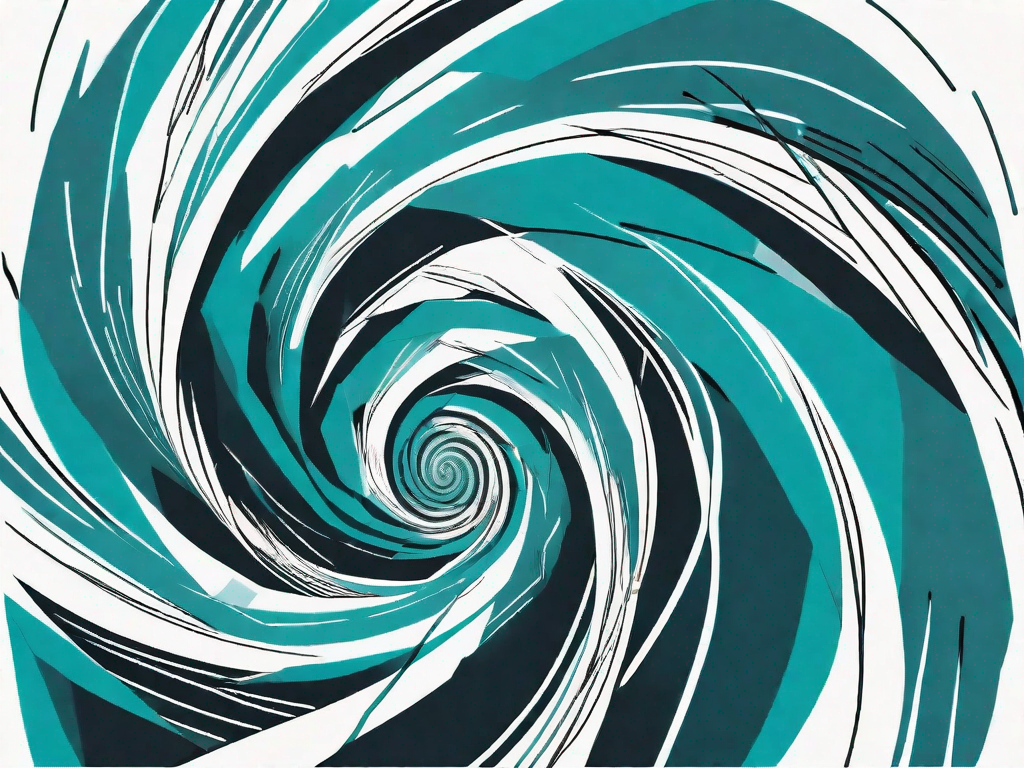 An email envelope being tossed into a swirling vortex