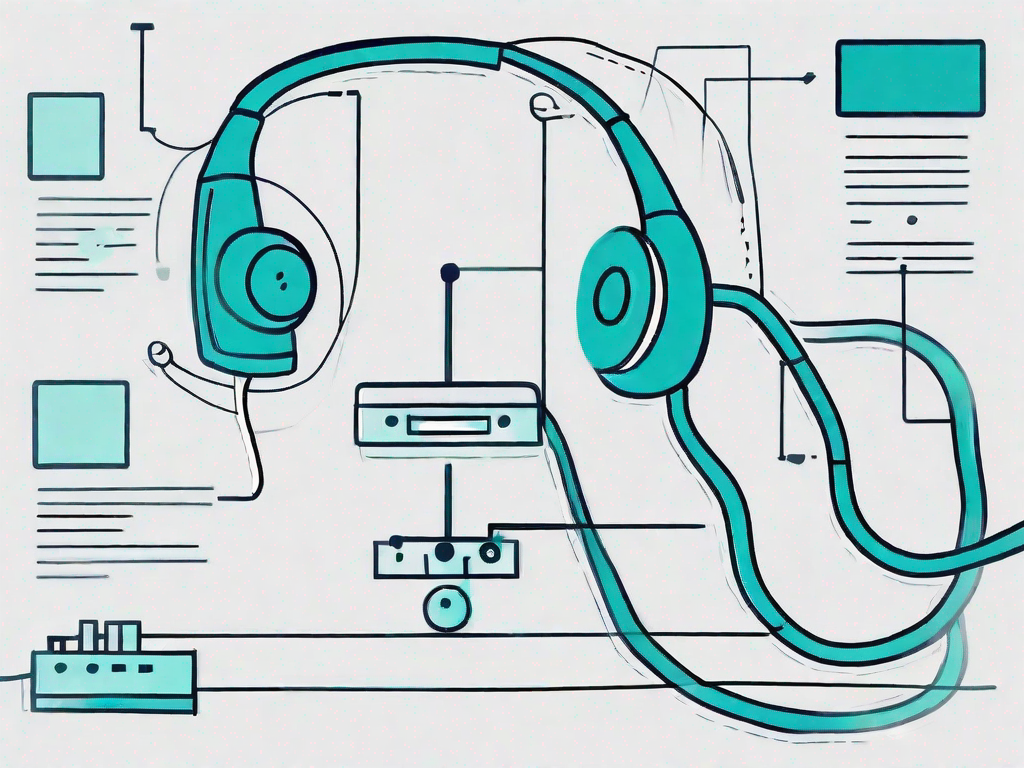 A telephone connected to a detailed data flow diagram