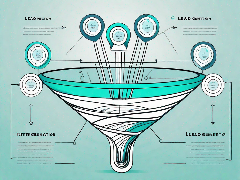 A funnel showing different stages of lead generation