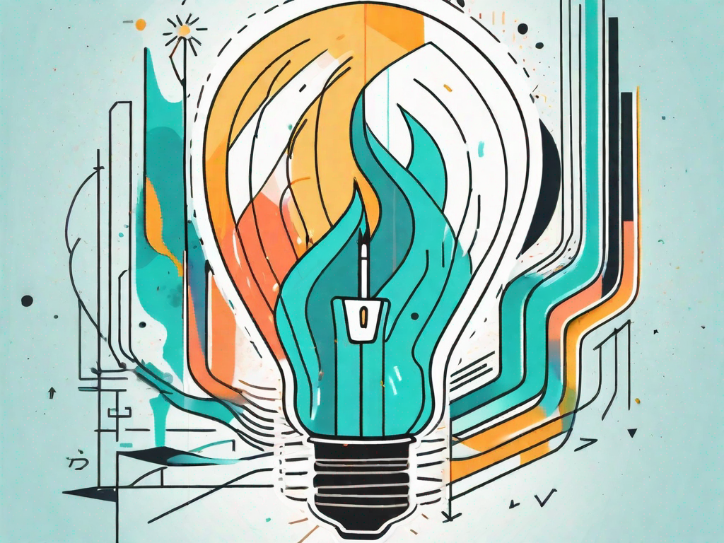 A light bulb (representing an idea) over a bar graph (representing sales) with arrows going upwards (representing maximization)