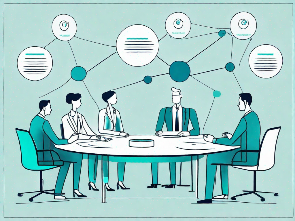 A negotiation table with a use case diagram on the surface