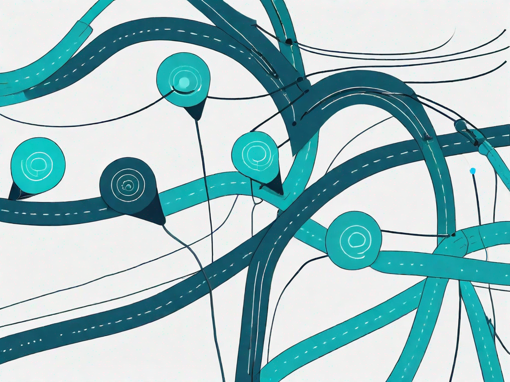 A collection of interconnected nodes representing a critical path analysis diagram