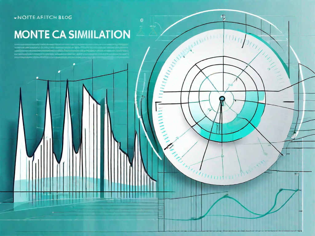 A computer screen displaying a monte carlo simulation graph with various trajectories