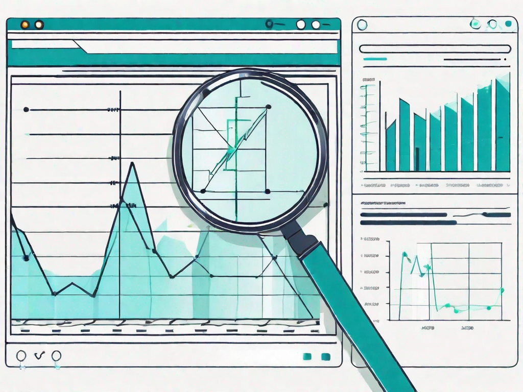 A computer screen displaying a graph chart indicating growth