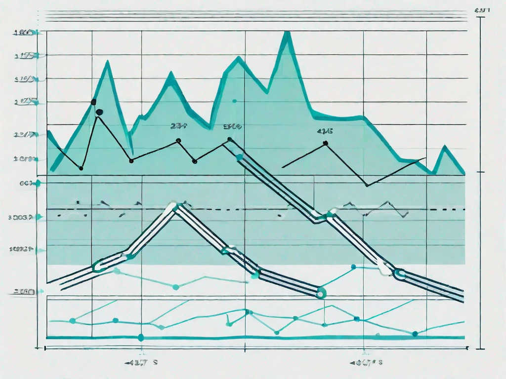 A computer screen displaying a graph with two trend lines (representing affiliate marketing performance and regression analysis)