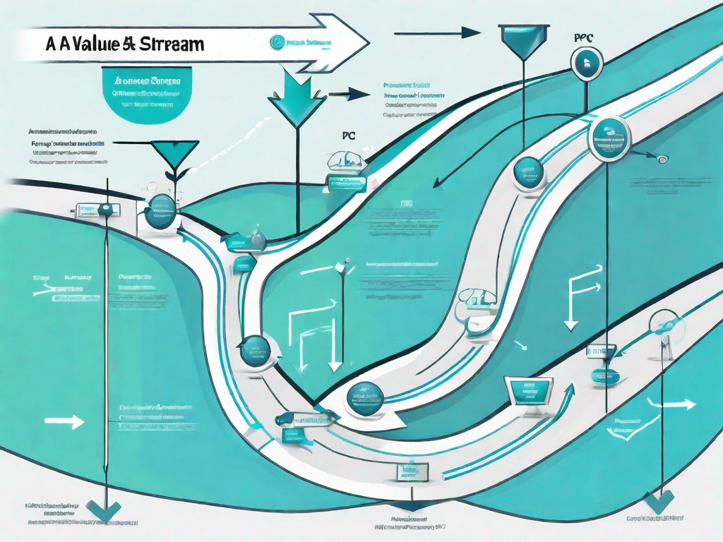 A value stream map with various stages