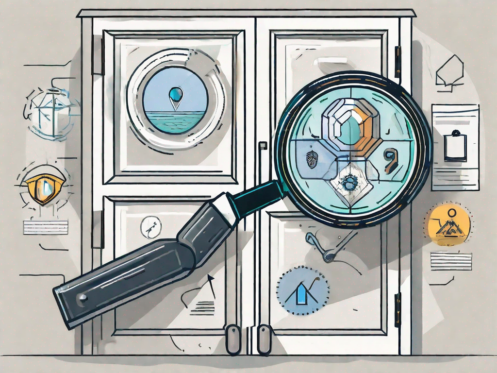 A magnifying glass examining four different sections symbolizing strengths