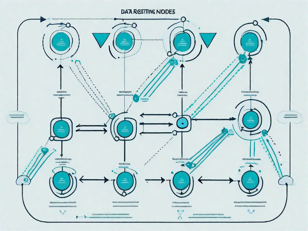 A data flow diagram with various interconnected nodes