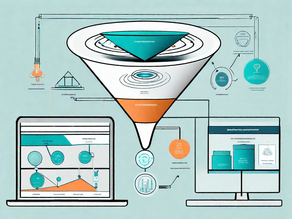 A digital marketing funnel with various stages