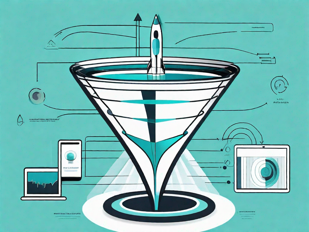 A digital marketing funnel with various stages