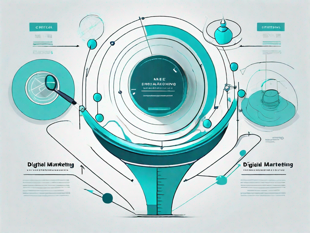 A digital marketing funnel with various stages