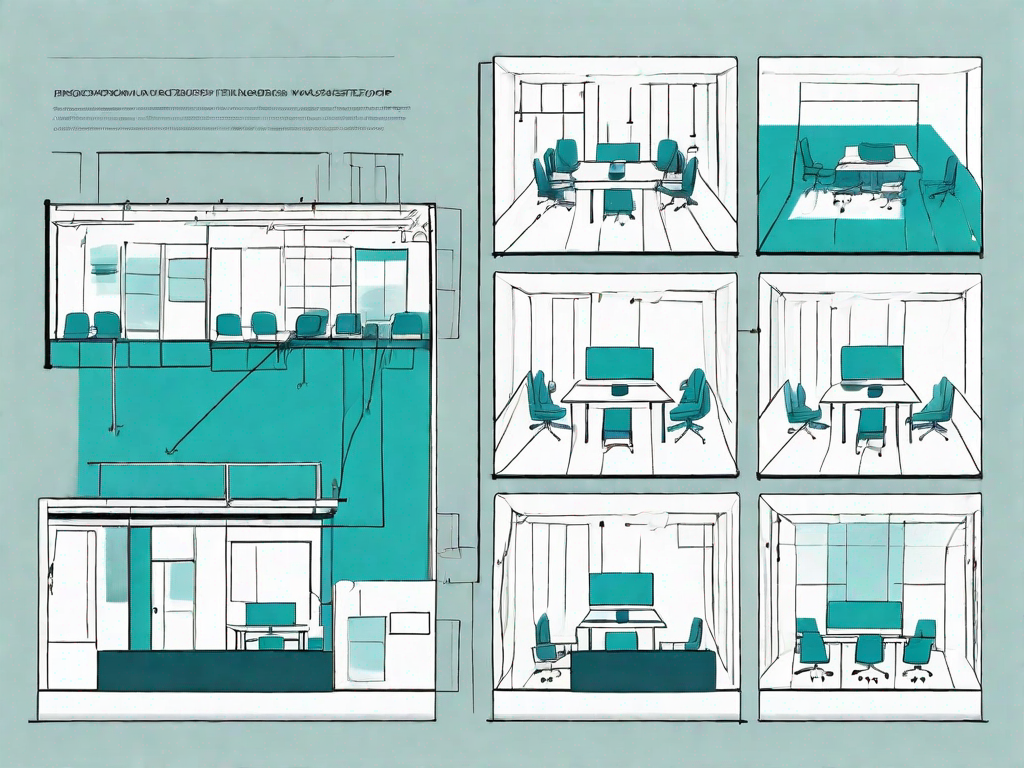 A workshop setting with various sections broken down into smaller parts