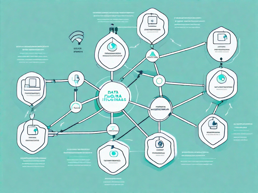 A data flow diagram with various interconnected nodes