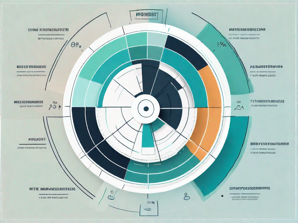 A microphone surrounded by different segments of a pie chart