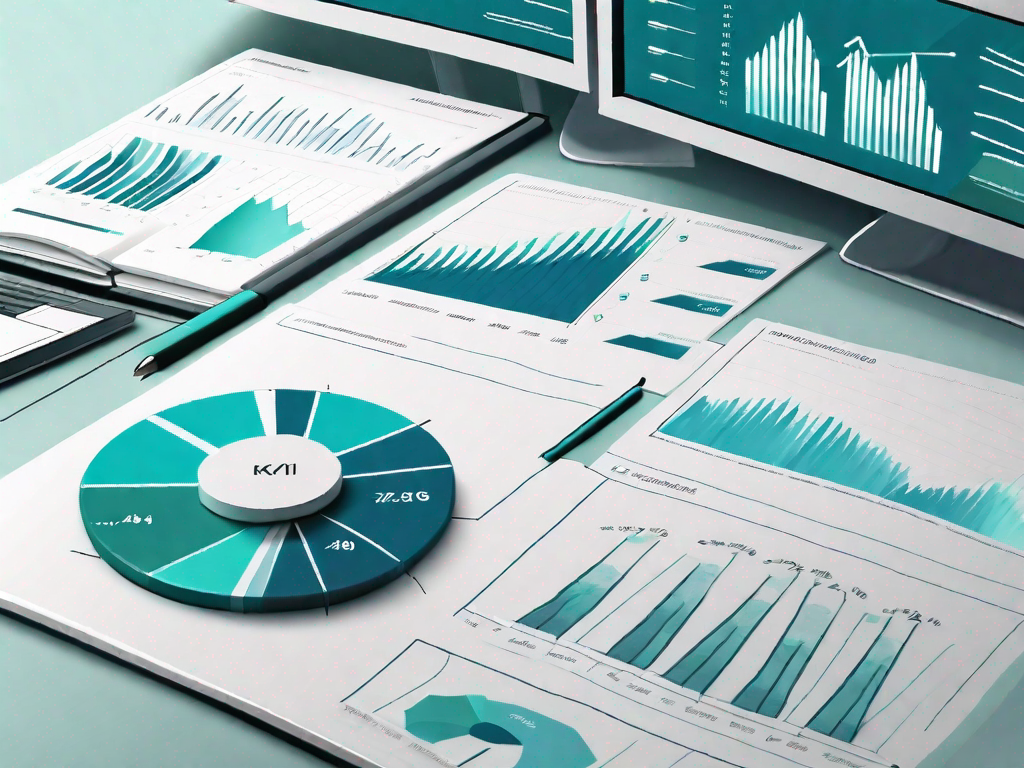 A computer screen displaying a dashboard with various kpi graphs and charts