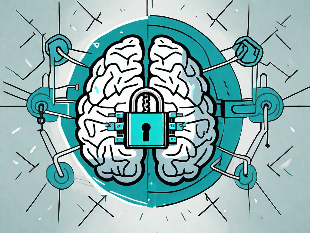 A storm inside a brain-shaped lock