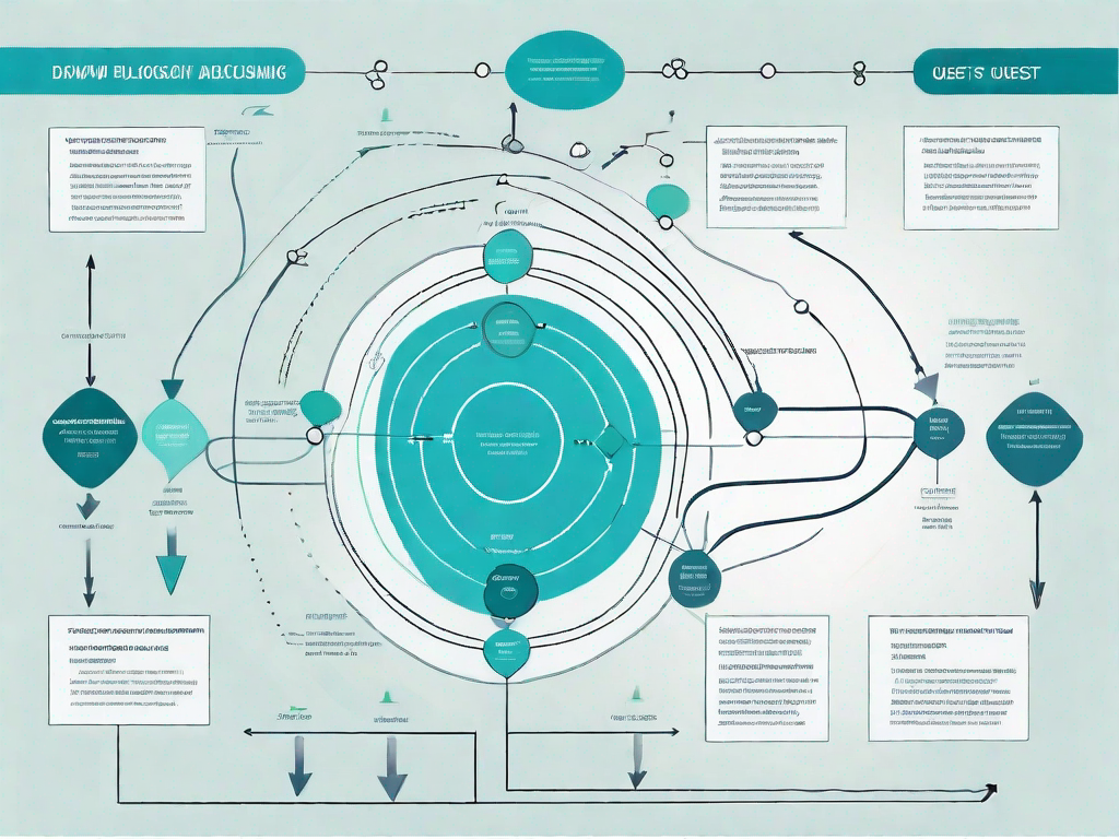 A flowchart or roadmap with various paths and checkpoints