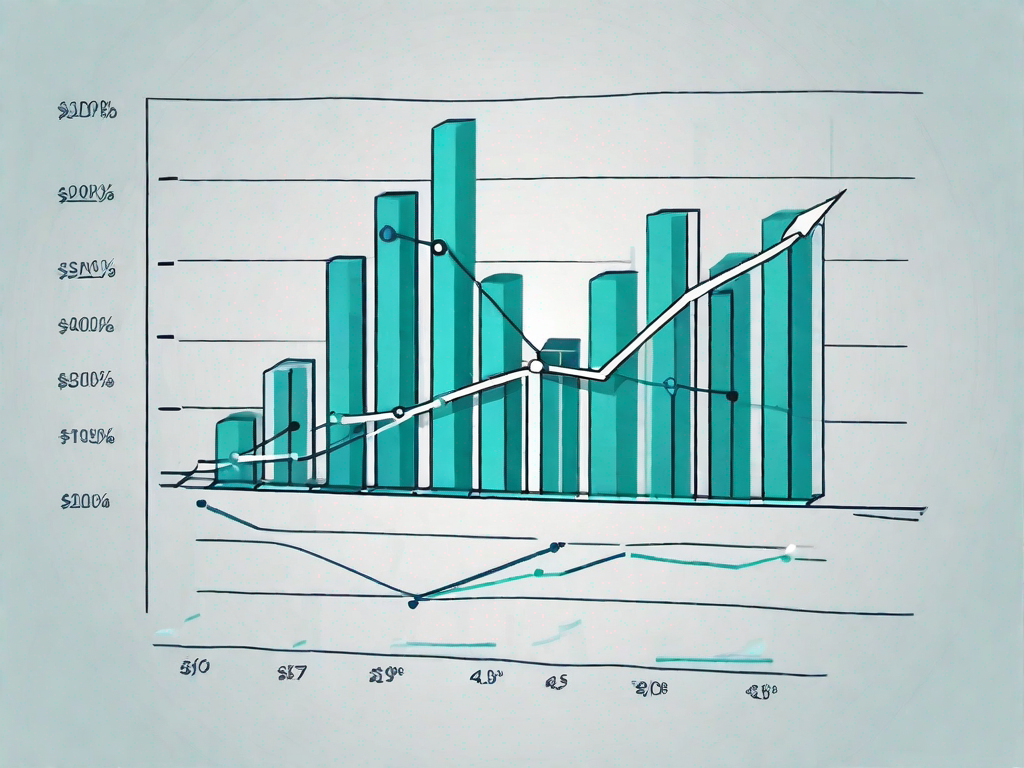 A bar graph showing increasing sales trends