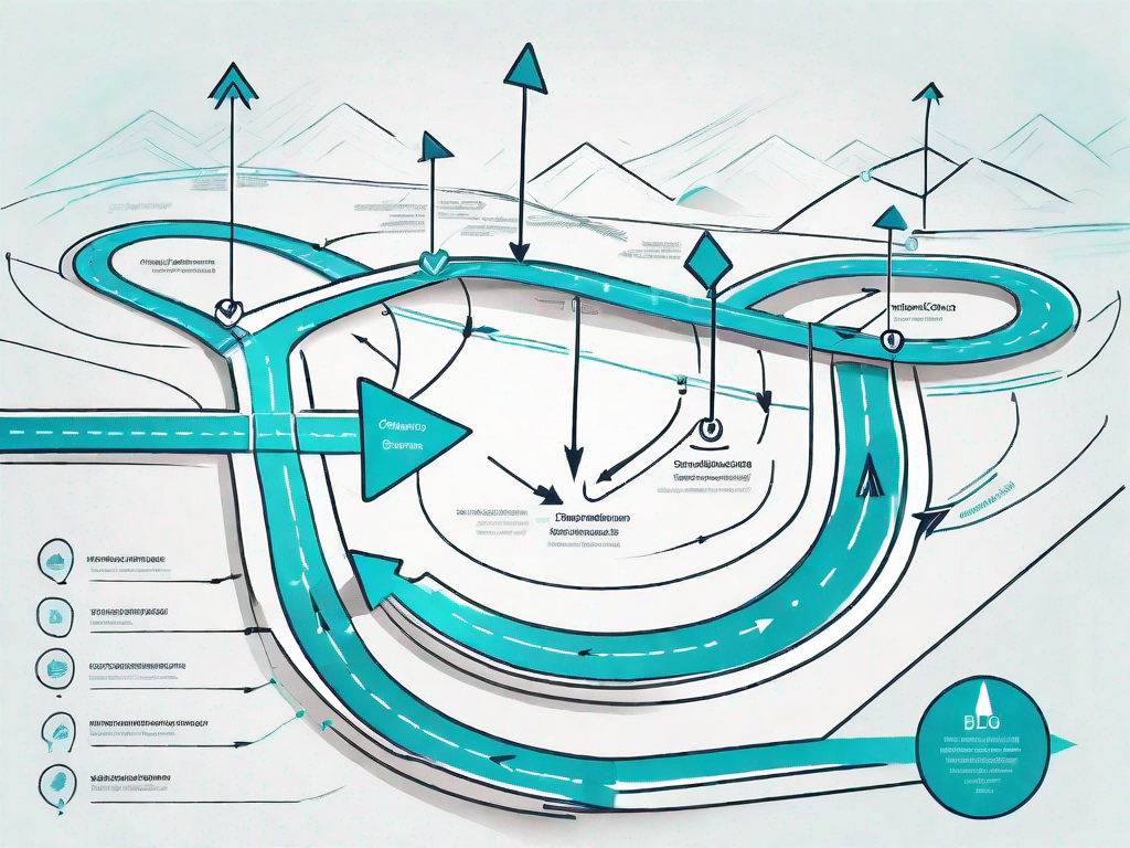 A roadmap with various significant markers