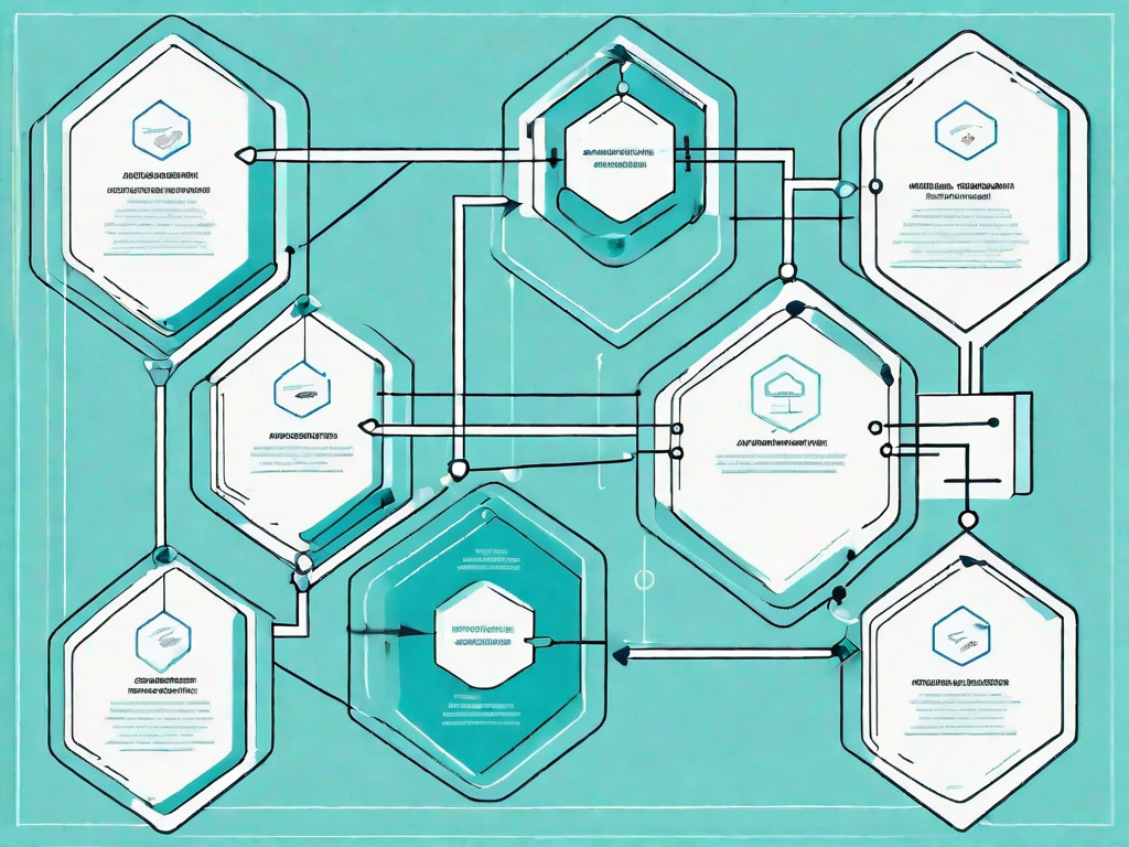 A data flow diagram with various nodes representing different market sectors